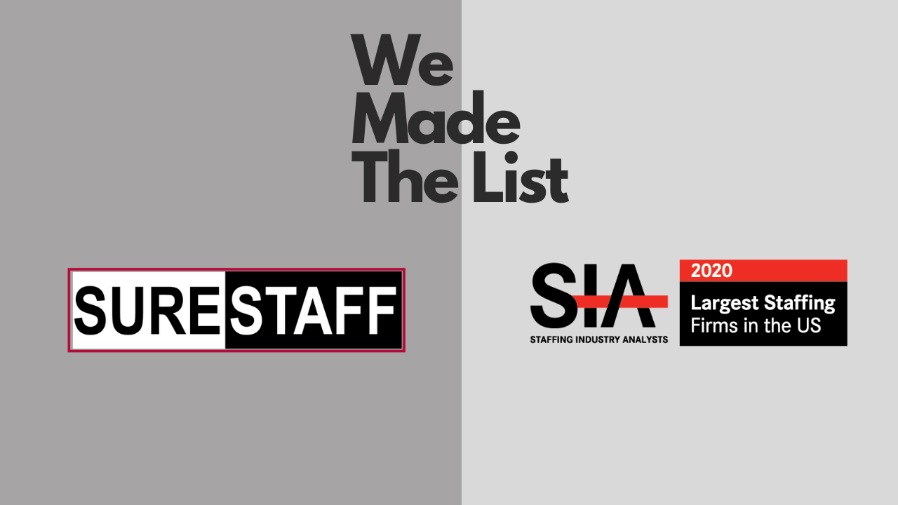 SURESTAFF PART OF SIA LARGEST STAFFING FIRMS 2020